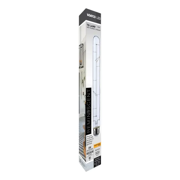 6 Watt LED - Reminiscent - Flex Gray Straight Filament - T9 - Medium Base - 2700K CCT - Clear - 120 Volt - Image 8