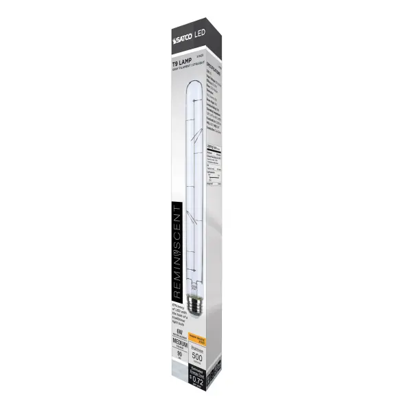 6 Watt LED - Reminiscent - Flex Gray Straight Filament - T9 - Medium Base - 2700K CCT - Clear - 120 Volt - Image 9
