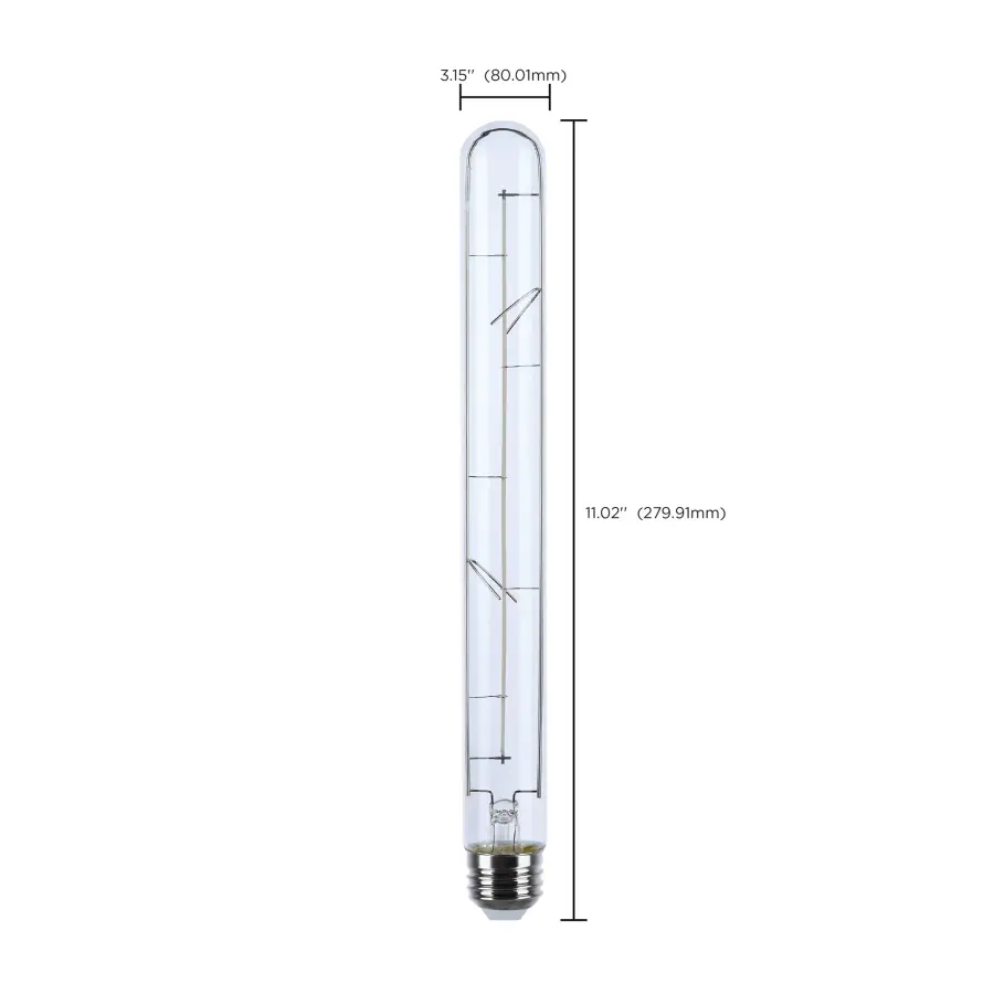 6 Watt LED - Reminiscent - Flex Gray Straight Filament - T9 - Medium Base - 2700K CCT - Clear - 120 Volt - Image 10