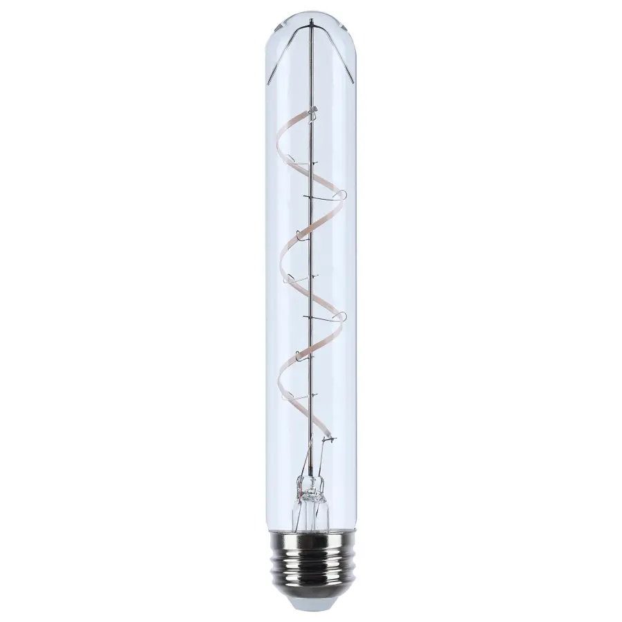 6 Watt LED - Reminiscent - Flex Gray Coil Filament - T9 - Medium Base - 2700K CCT - Clear - 120 Volt - Image 1
