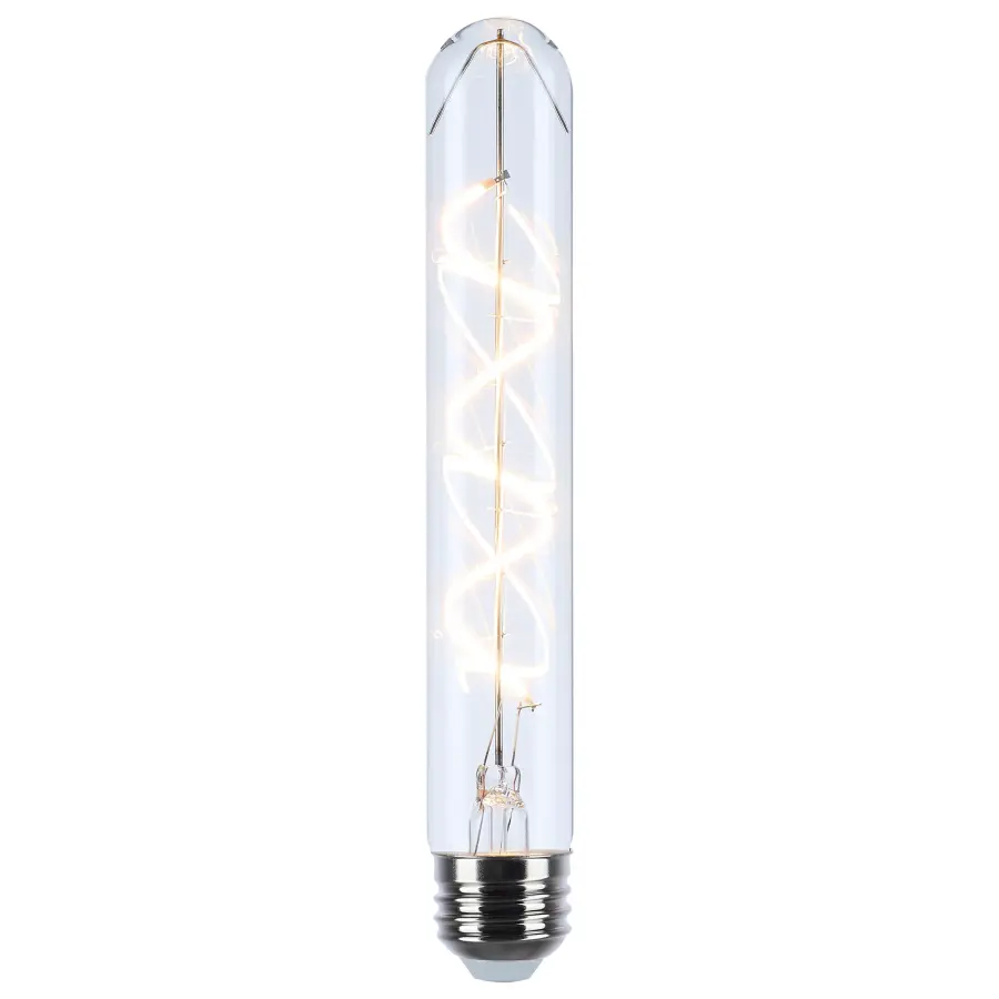 6 Watt LED - Reminiscent - Flex Gray Coil Filament - T9 - Medium Base - 2700K CCT - Clear - 120 Volt - Image 2