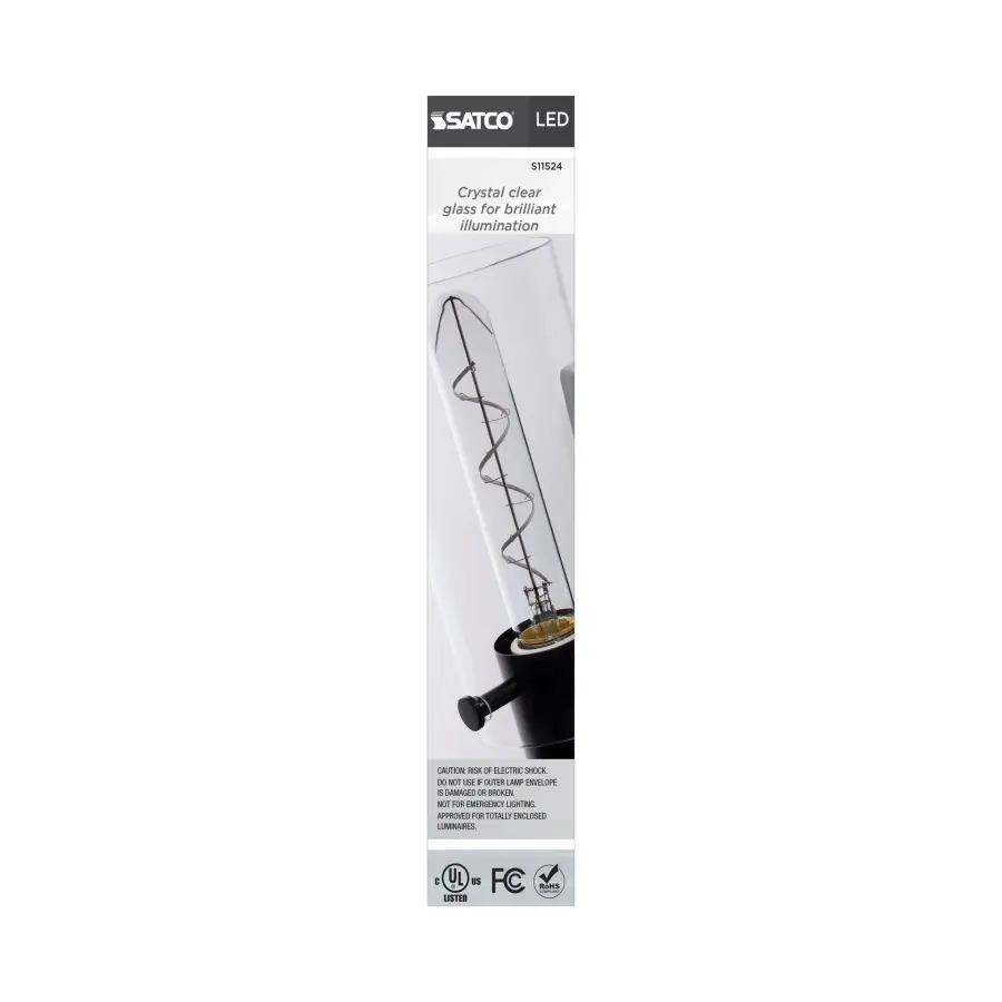 6 Watt LED - Reminiscent - Flex Gray Coil Filament - T9 - Medium Base - 2700K CCT - Clear - 120 Volt - Image 5