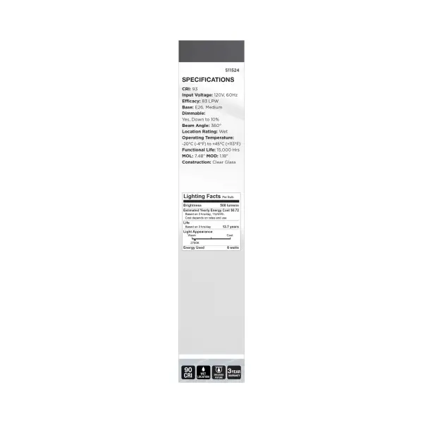 6 Watt LED - Reminiscent - Flex Gray Coil Filament - T9 - Medium Base - 2700K CCT - Clear - 120 Volt - Image 7