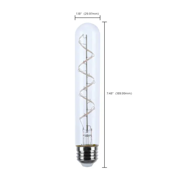 6 Watt LED - Reminiscent - Flex Gray Coil Filament - T9 - Medium Base - 2700K CCT - Clear - 120 Volt - Image 10