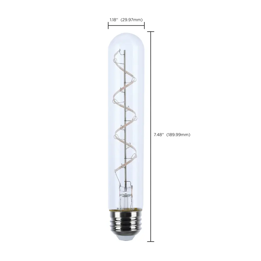 6 Watt LED - Reminiscent - Flex Gray Coil Filament - T9 - Medium Base - 2700K CCT - Clear - 120 Volt - Image 10