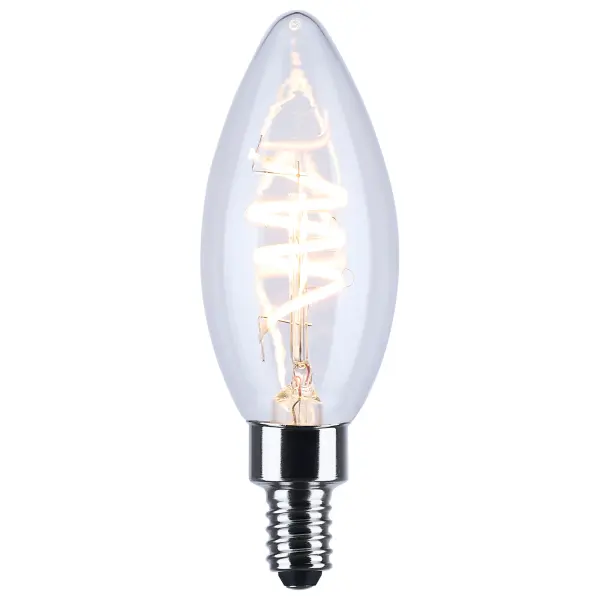 4 Watt B11 LED - Reminiscent - Flex Gray Coil Filament - E12 Base - 2700K - 120 Volt - Image 2