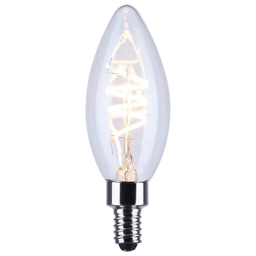 4 Watt B11 LED - Reminiscent - Flex Gray Coil Filament - E12 Base - 2700K - 120 Volt - Image 2