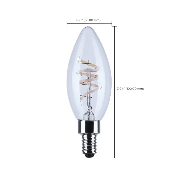 4 Watt B11 LED - Reminiscent - Flex Gray Coil Filament - E12 Base - 2700K - 120 Volt - Image 10