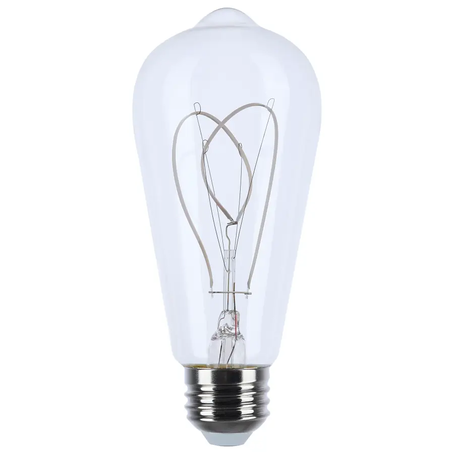6 Watt LED - Reminiscent - Flex Gray Filament - ST19 Loop - Medium Base - 2700K CCT - Clear - 120 Volt - Image 1