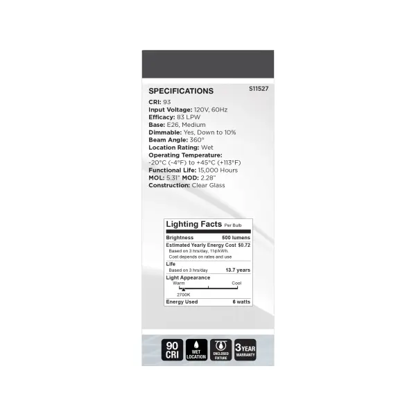 6 Watt LED - Reminiscent - Flex Gray Filament - ST19 Loop - Medium Base - 2700K CCT - Clear - 120 Volt - Image 6