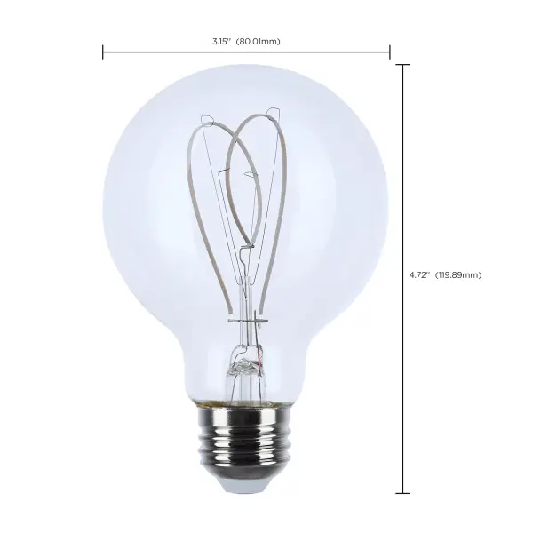 6 Watt LED - Reminiscent - Flex Gray Filament - G25 Loop - Medium Base - 2700K CCT - Clear - 120 Volt - Image 10