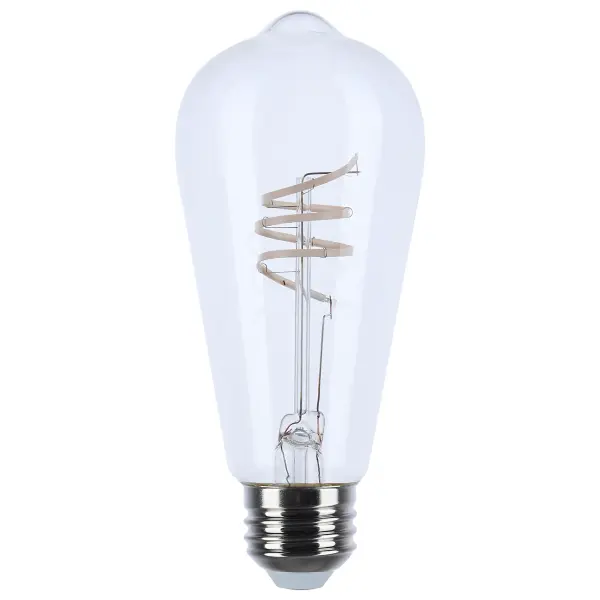 6 Watt ST19 LED - Reminiscent - Flex Gray Coil Filament - E26 - 3000K - 120 Volt - Image 1