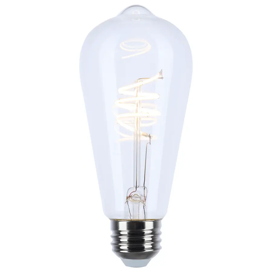 6 Watt ST19 LED - Reminiscent - Flex Gray Coil Filament - E26 - 3000K - 120 Volt - Image 2