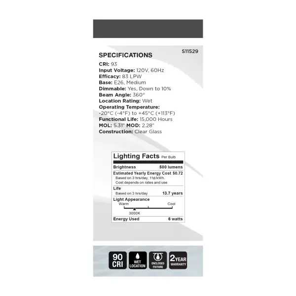 6 Watt ST19 LED - Reminiscent - Flex Gray Coil Filament - E26 - 3000K - 120 Volt - Image 8