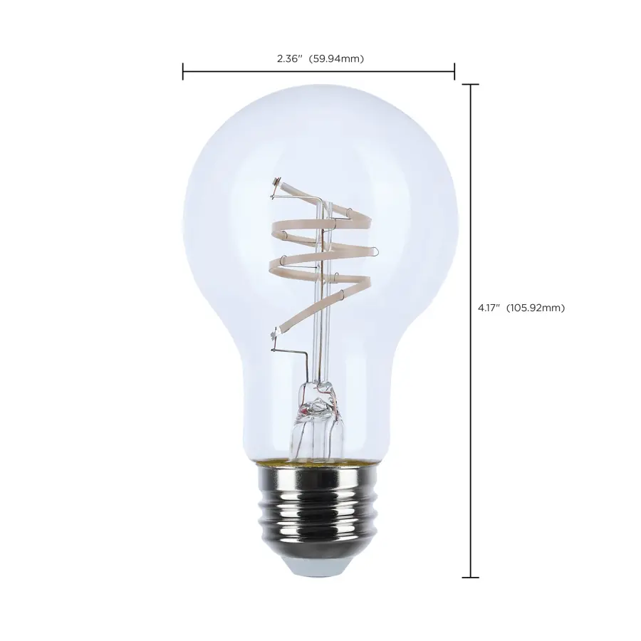 6 Watt A19 LED - Reminiscent - Flex Gray Coil Filament - E26 - 3000K - 120 Volt - Image 11