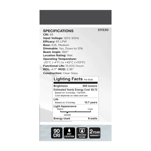 6 Watt A19 LED - Reminiscent - Flex Gray Coil Filament - E26 - 3000K - 120 Volt - Image 7