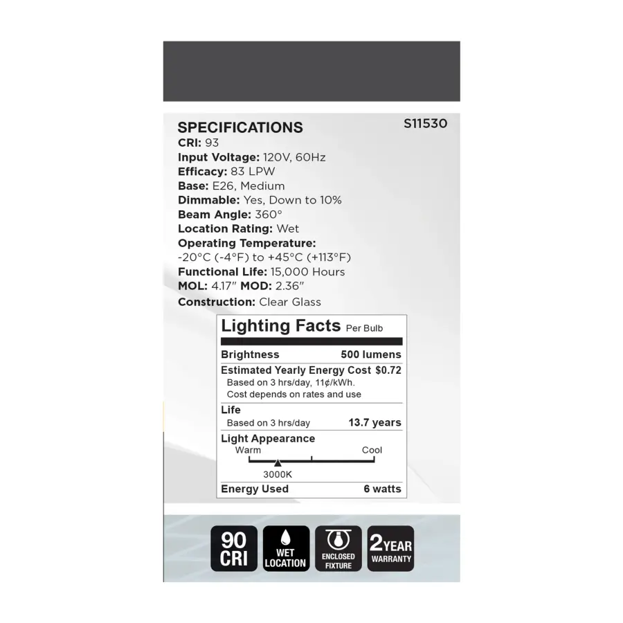 6 Watt A19 LED - Reminiscent - Flex Gray Coil Filament - E26 - 3000K - 120 Volt - Image 7