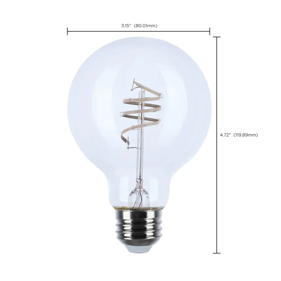 6 Watt G25 LED - Reminiscent - Flex Gray Coil Filament - E26 - 3000K - 120 Volt - Image 11