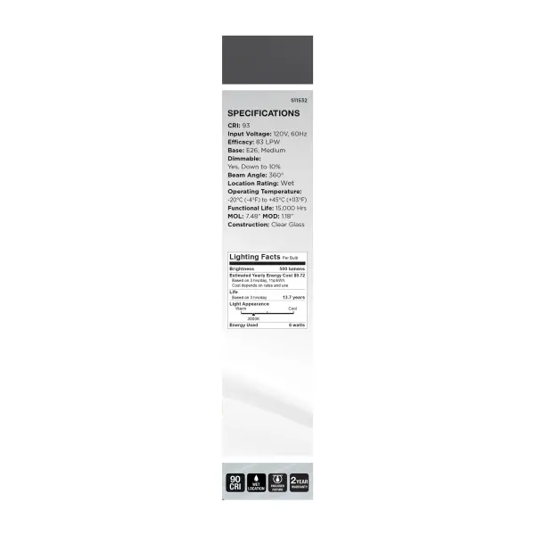 6 Watt T9 LED - Reminiscent - Flex Gray Coil Filament - E26 - 3000K - 120 Volt - Image 7