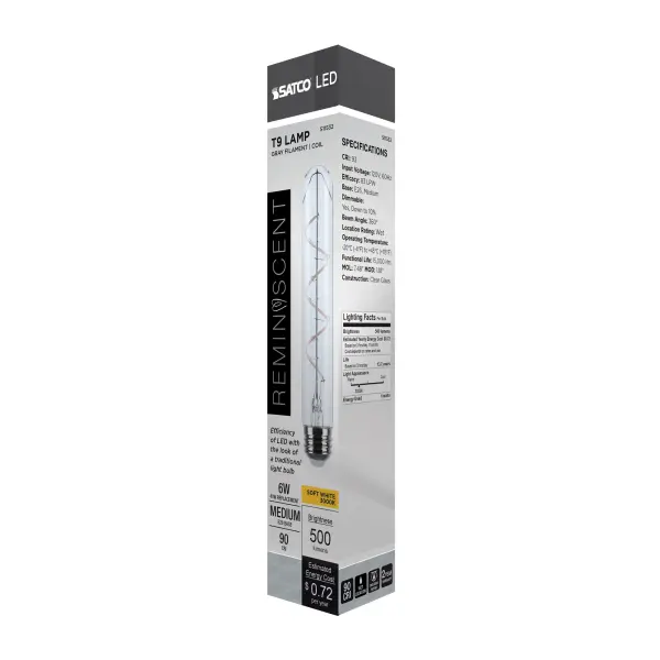 6 Watt T9 LED - Reminiscent - Flex Gray Coil Filament - E26 - 3000K - 120 Volt - Image 9