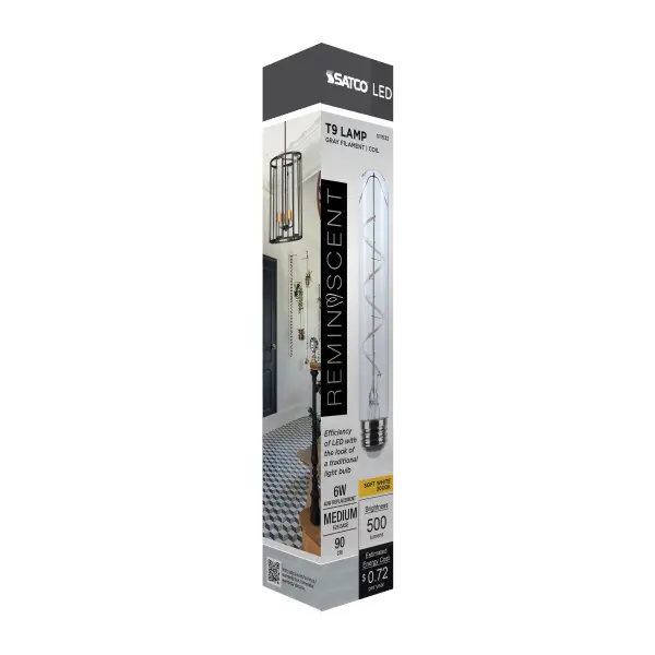 6 Watt T9 LED - Reminiscent - Flex Gray Coil Filament - E26 - 3000K - 120 Volt - Image 10