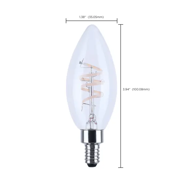 4 Watt B11 LED - Reminiscent - Flex Gray Coil Filament - E12 - 3000K - 120 Volt - Image 10
