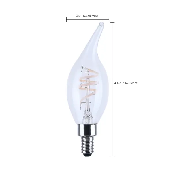 4 Watt CA11 LED - Reminiscent - Flex Gray Coil Filament - E12 - 3000K - 120 Volt - Image 10