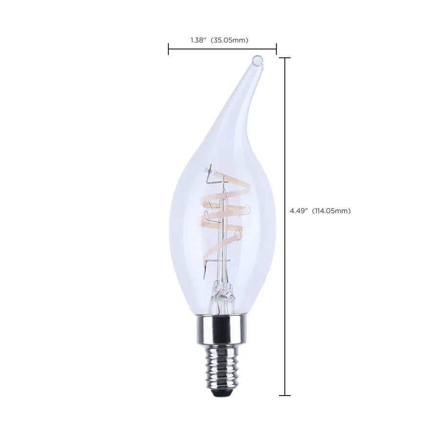 4 Watt CA11 LED - Reminiscent - Flex Gray Coil Filament - E12 - 3000K - 120 Volt - Image 10