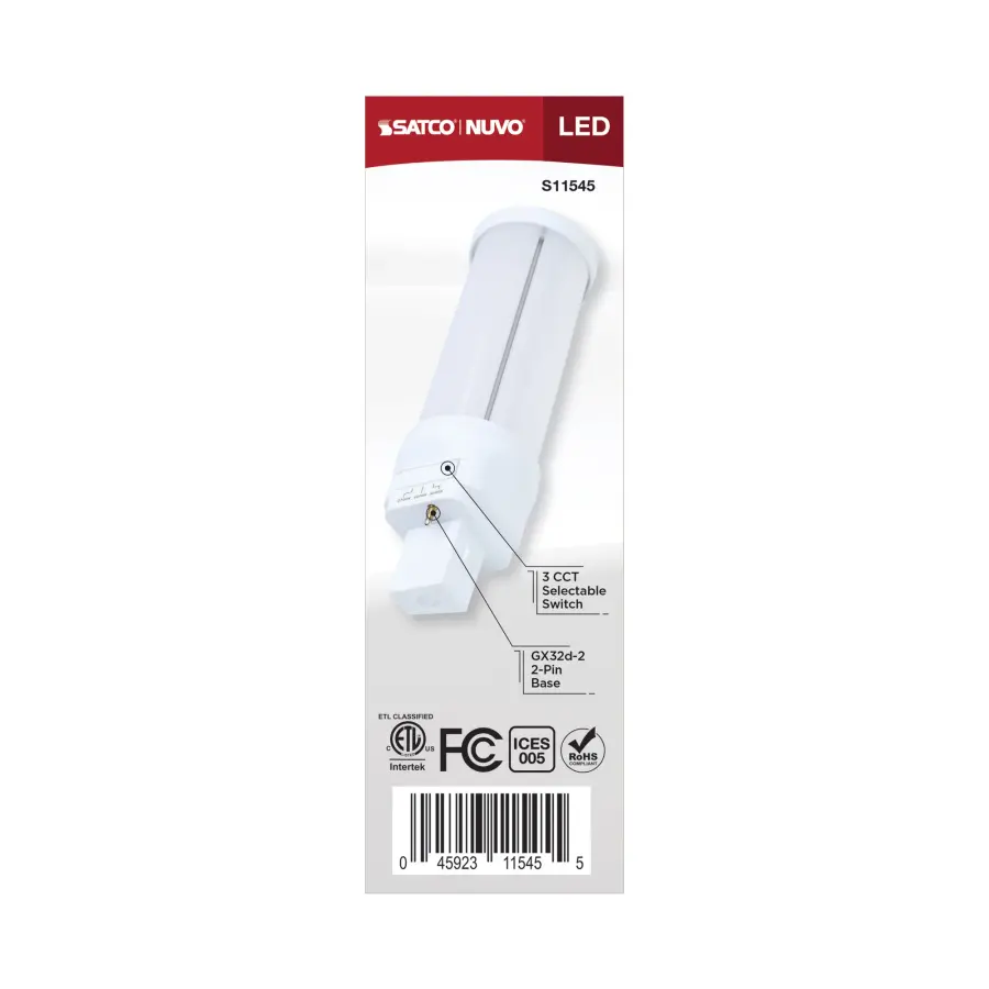14 Watt LED PL - 27K/4K/5K CCT Selectable - GX32d-2 Base - 22W CFL Replacement - Type B Ballast Bypass - 120-277 Range Voltage - Image 6