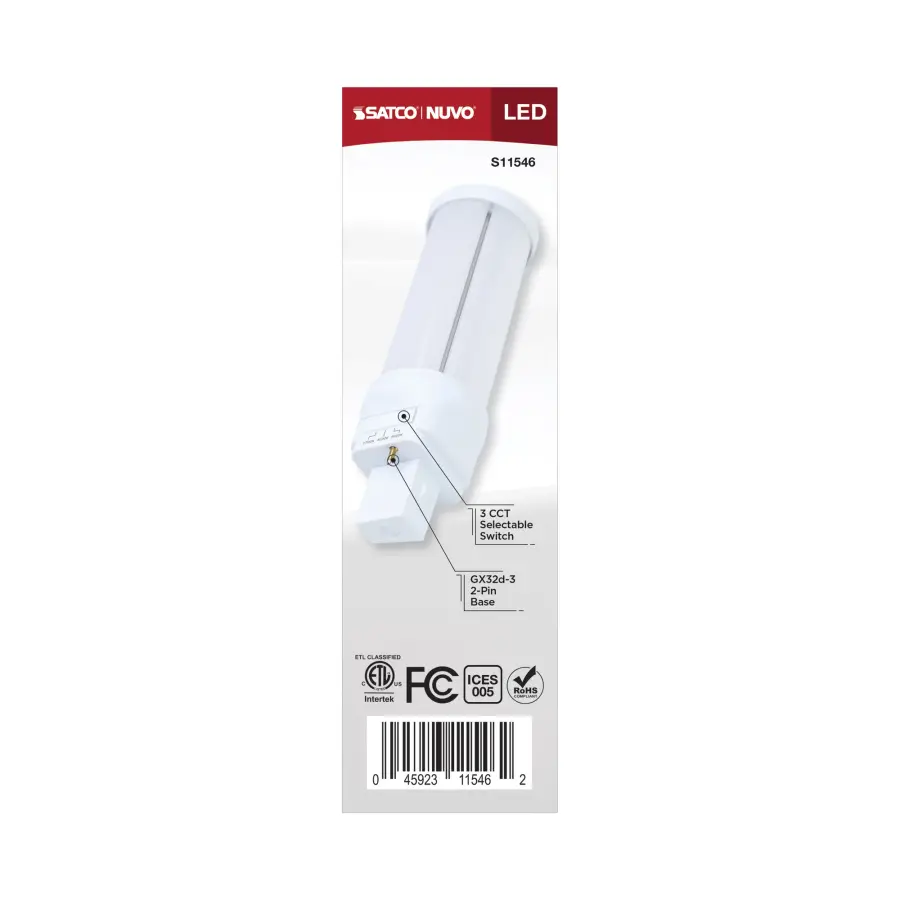 18 Watt LED PL - 27K/4K/5K CCT Selectable - GX32d-3 Base - 28W CFL Replacement - Type B Ballast Bypass - 120-277 Range Voltage - Image 6