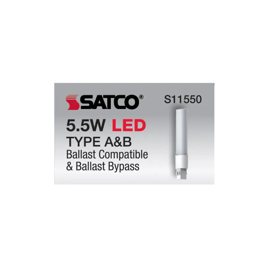 5.5 Watt LED PL 2-PIN Dual Mode - 2700K - 500 Lumens - GX23 base - 50000 Average rated hours - 120 deg. Beam Angle - Type A/B Ballast Dependent or Ballast Bypass - 120-277 Volt - Image 12