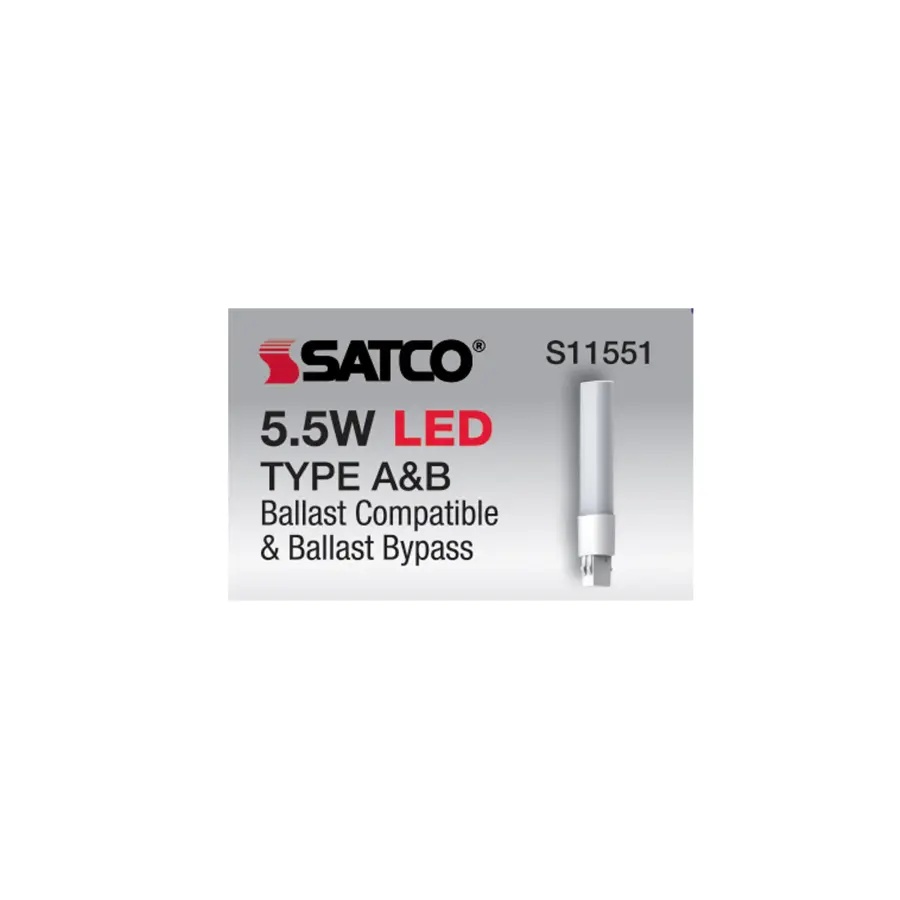 5.5 Watt LED PL 2-PIN Dual Mode - 3000K - 500 Lumens - GX23 base - 50000 Average rated hours - 120 deg. Beam Angle - Type A/B Ballast Dependent or Ballast Bypass - 120-277 Volt - Image 13