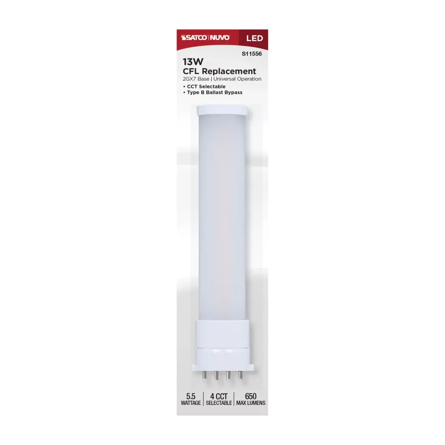 5.5 Watt - 2GX7 Base - 27K/30K/35K/40K CCT Selectable - Frost Finish - Ballast Bypass - 120-277 Volt - Image 5