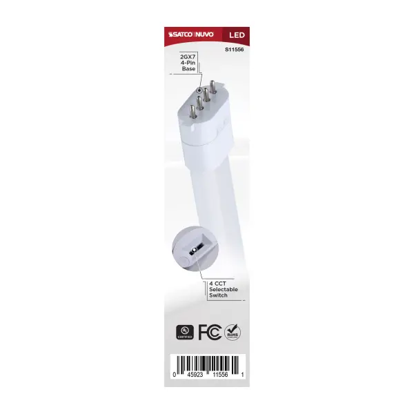 5.5 Watt - 2GX7 Base - 27K/30K/35K/40K CCT Selectable - Frost Finish - Ballast Bypass - 120-277 Volt - Image 6