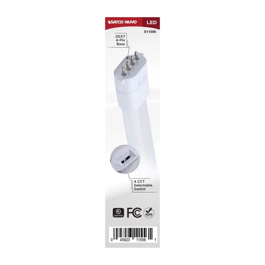 5.5 Watt - 2GX7 Base - 27K/30K/35K/40K CCT Selectable - Frost Finish - Ballast Bypass - 120-277 Volt - Image 6
