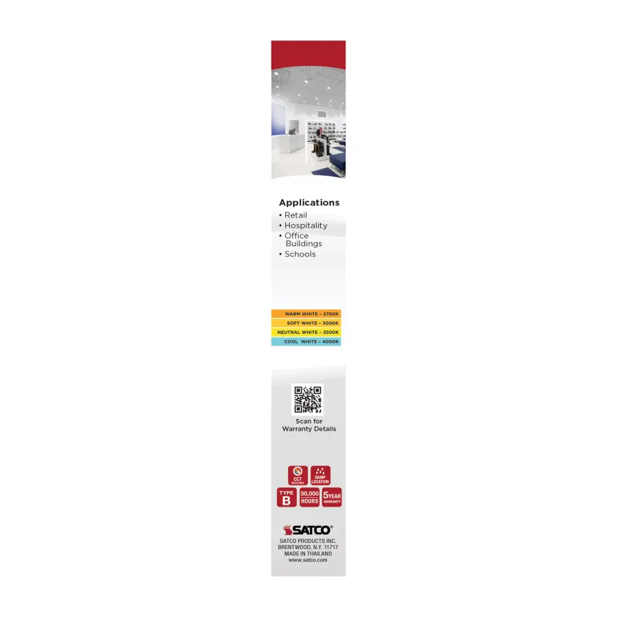5.5 Watt - 2GX7 Base - 27K/30K/35K/40K CCT Selectable - Frost Finish - Ballast Bypass - 120-277 Volt - Image 7