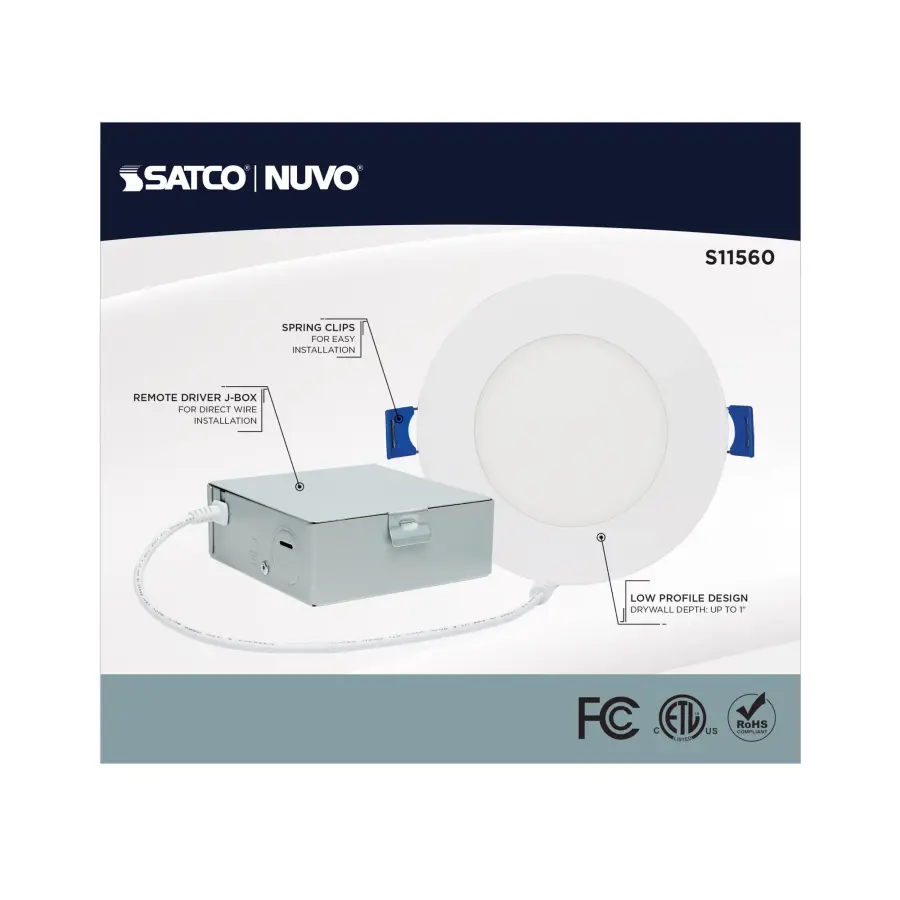 9 Watt - LED Direct Wire - Low Profile Downlight - 4 Inch Round - Starfish IOT - Tunable White and RGB - 120 Volt - 90 CRI - White Finish - Image 7