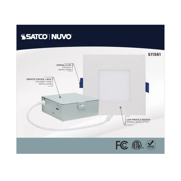 9 Watt - LED Direct Wire - Low Profile Downlight - 4 Inch Square - Starfish IOT - Tunable White and RGB - 120 Volt - 90 CRI - White Finish - Image 7
