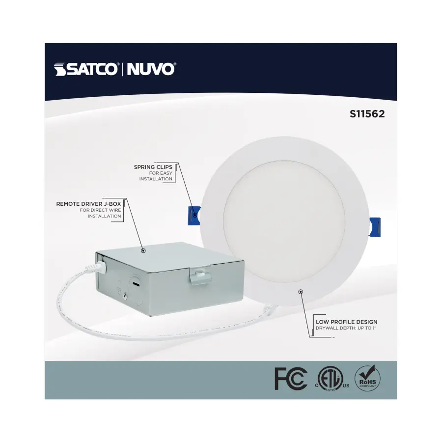 12 Watt - LED Direct Wire - Low Profile Downlight - 6 Inch Round - Starfish IOT - Tunable White and RGB - 120 Volt - 90 CRI - White Finish - Image 7
