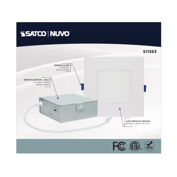 12 Watt - LED Direct Wire - Low Profile Downlight - 6 Inch Square - Starfish IOT - Tunable White and RGB - 120 Volt - 90 CRI - White Finish - Image 7