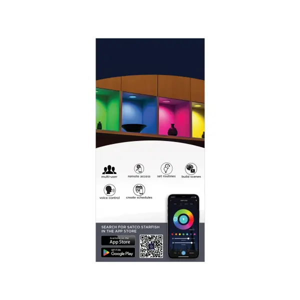 12 Watt - LED Direct Wire - Low Profile Downlight - 6 Inch Square - Starfish IOT - Tunable White and RGB - 120 Volt - 90 CRI - White Finish - Image 9