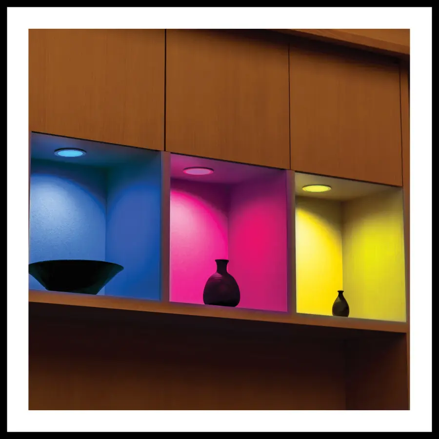 12 Watt - LED Direct Wire - Low Profile Regress Baffle Downlight - 6 Inch Square - Starfish IOT - Tunable White and RGB - 120 Volt - 90 CRI - White Finish - Image 12