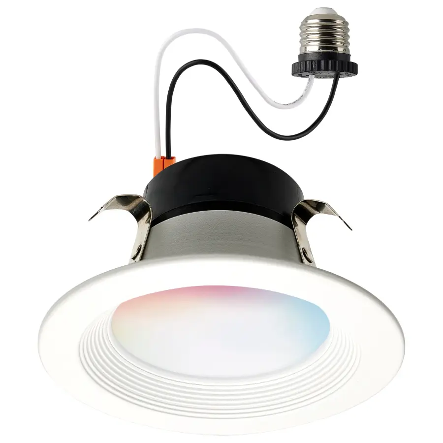 10.5 Watt - LED Retrofit Downlight - 4 Inch Round - Starfish IOT - RGB & Tunable White - 120 Volt - 90 CRI - White Finish - Image 1