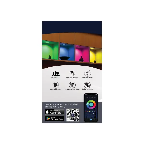 10.5 Watt - LED Retrofit Downlight - 4 Inch Round - Starfish IOT - RGB & Tunable White - 120 Volt - 90 CRI - White Finish - Image 10