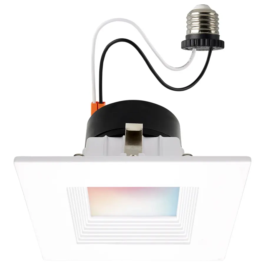10.5 Watt - LED Retrofit Downlight - 4 Inch Square - Starfish IOT - RGB & Tunable White - 120 Volt - 90 CRI - White Finish - Image 1