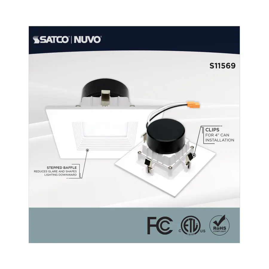 10.5 Watt - LED Retrofit Downlight - 4 Inch Square - Starfish IOT - RGB & Tunable White - 120 Volt - 90 CRI - White Finish - Image 8