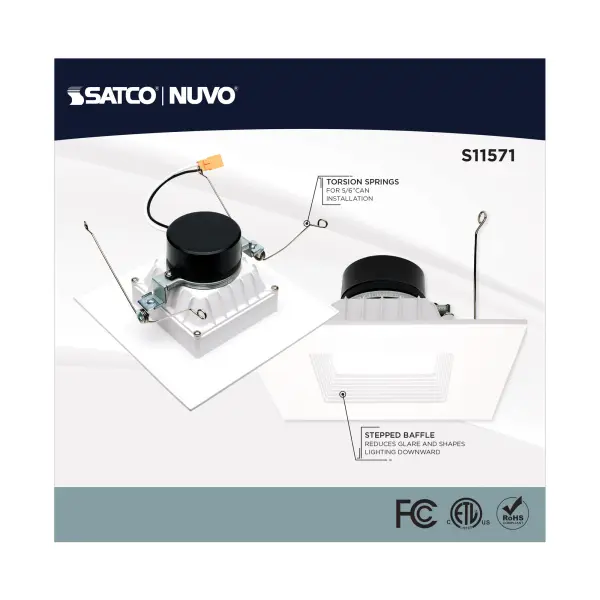 13 Watt - LED Retrofit Downlight - 5-6 Inch Square - Starfish IOT - RGB & Tunable White - 120 Volt - 90 CRI - White Finish - Image 8