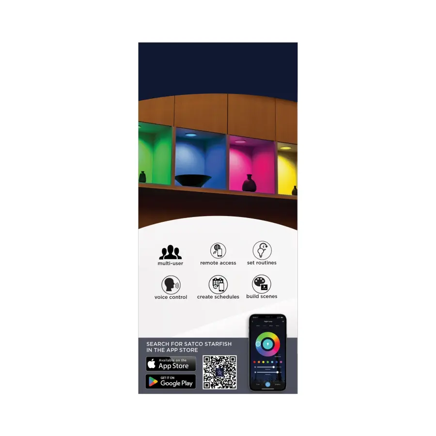 13 Watt - LED Retrofit Downlight - 5-6 Inch Square - Starfish IOT - RGB & Tunable White - 120 Volt - 90 CRI - White Finish - Image 10