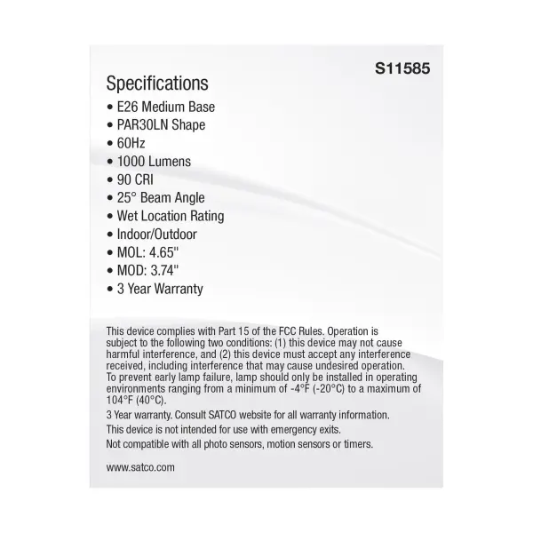 11 Watt PAR30LN LED - Medium Base - Silver Finish - CCT Selectable - 120 Volt - 25 Degree Beam Angle - Image 5