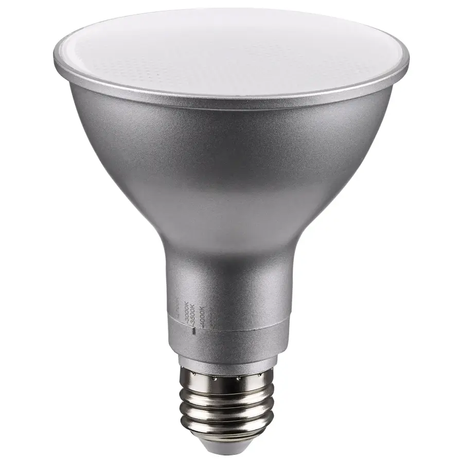 11 Watt PAR30LN LED - Medium Base - Silver Finish - CCT Selectable - 120 Volt - 60 Degree Beam Angle - Image 1